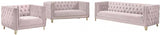 Meridian Furniture - Michelle 3 Piece Living Room Set In Pink - 652Pink-S-3Set