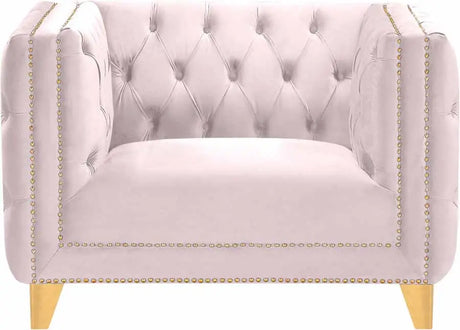 Meridian Furniture - Michelle 3 Piece Living Room Set In Pink - 652Pink-S-3Set