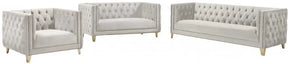 Michelle 3 Piece Living Room Set In White - 651White-S-3Set | Meridian