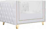 Meridian Furniture - Michelle 3 Piece Living Room Set In White - 651White-S-3Set