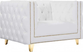 Michelle Faux Leather Chair In White - 651White-C | Meridian