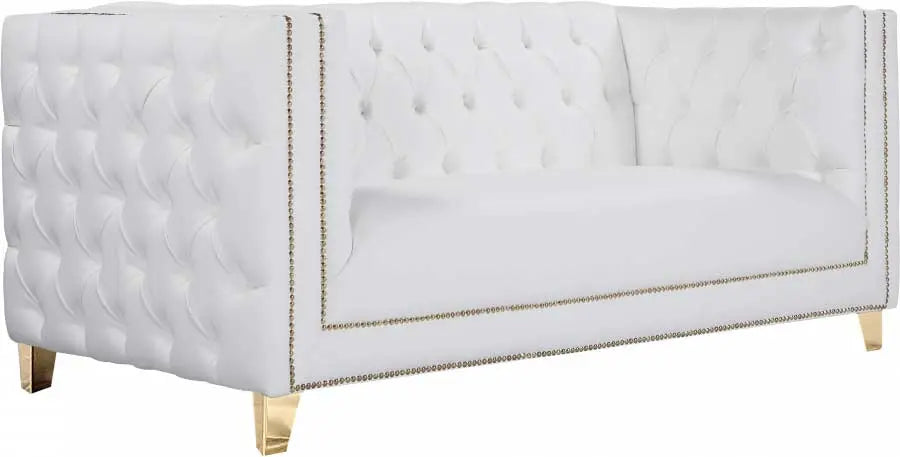 Meridian Furniture - Michelle Faux Leather Loveseat In White - 651White-L