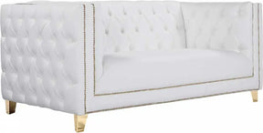 Michelle Faux Leather Loveseat In White - 651White-L | Meridian