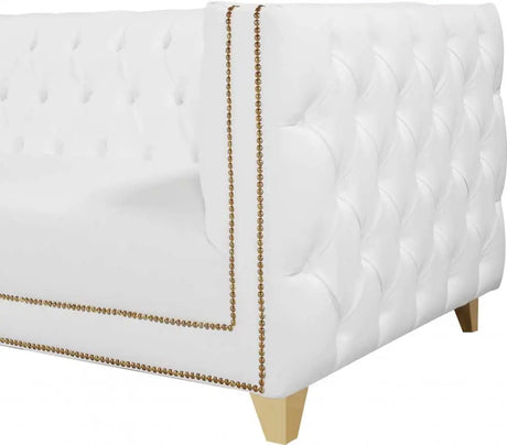 Meridian Furniture - Michelle Faux Leather Loveseat In White - 651White-L