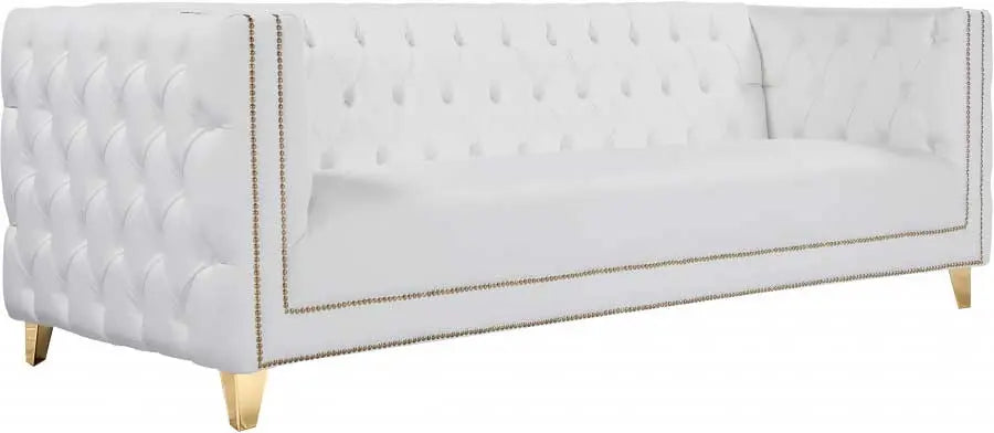 Meridian Furniture - Michelle Faux Leather Sofa In White - 651White-S