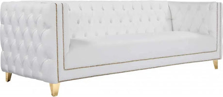 Meridian Furniture - Michelle Faux Leather Sofa In White - 651White-S