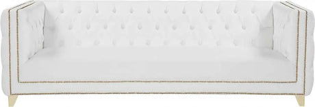 Meridian Furniture - Michelle Faux Leather Sofa In White - 651White-S