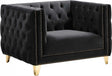Michelle Velvet Chair In Black - 652Black-C | Meridian