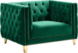 Michelle Velvet Chair In Green - 652Green-C | Meridian