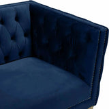 Meridian Furniture - Michelle Velvet Chair In Navy - 652Navy-C