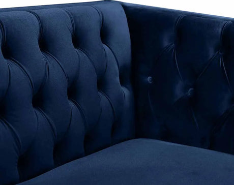 Meridian Furniture - Michelle Velvet Chair In Navy - 652Navy-C