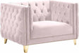 Michelle Velvet Chair In Pink - 652Pink-C | Meridian