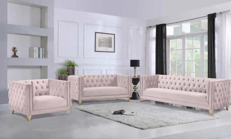 Meridian Furniture - Michelle Velvet Chair In Pink - 652Pink-C