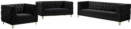 Meridian Furniture - Michelle Velvet Loveseat In Black - 652Black-L