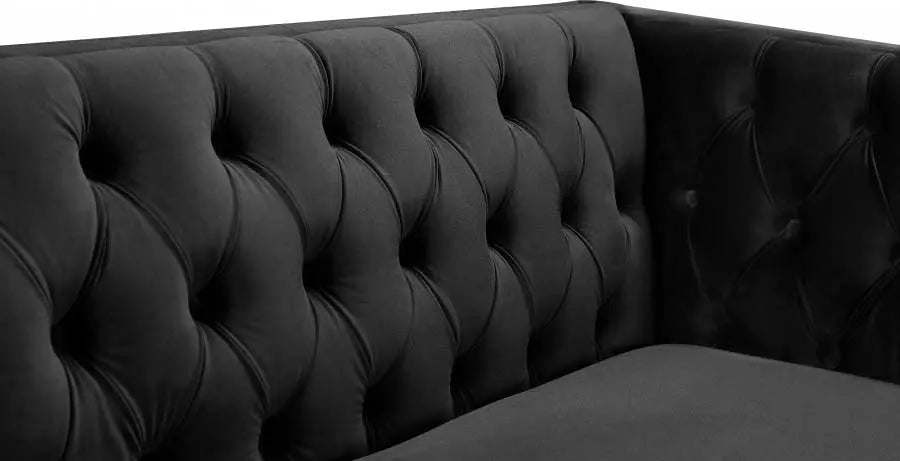 Meridian Furniture - Michelle Velvet Loveseat In Black - 652Black-L