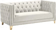 Michelle Velvet Loveseat In Cream - 652Cream-L | Meridian