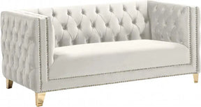 Michelle Velvet Loveseat In Cream - 652Cream-L | Meridian