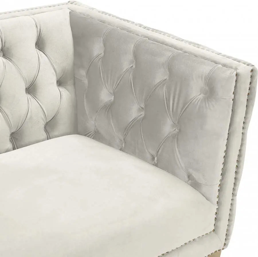 Meridian Furniture - Michelle Velvet Loveseat In Cream - 652Cream-L