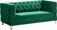 Michelle Velvet Loveseat In Green - 652Green-L | Meridian