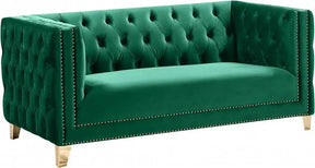 Michelle Velvet Loveseat In Green - 652Green-L | Meridian