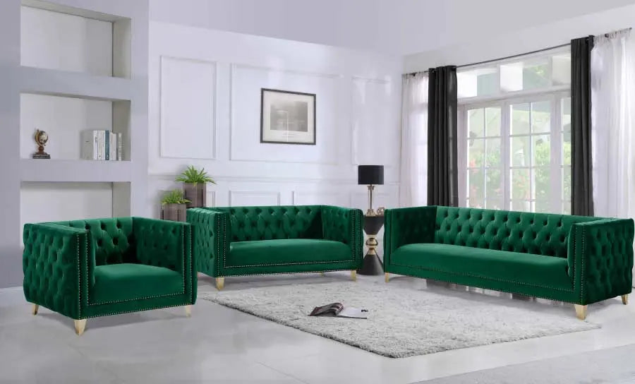 Meridian Furniture - Michelle Velvet Loveseat In Green - 652Green-L