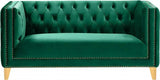 Meridian Furniture - Michelle Velvet Loveseat In Green - 652Green-L