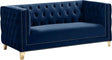 Michelle Velvet Loveseat In Navy - 652Navy-L | Meridian