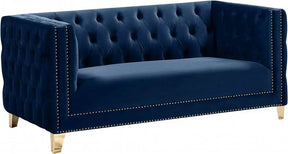 Michelle Velvet Loveseat In Navy - 652Navy-L | Meridian