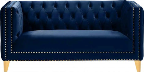 Meridian Furniture - Michelle Velvet Loveseat In Navy - 652Navy-L