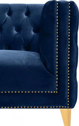 Meridian Furniture - Michelle Velvet Loveseat In Navy - 652Navy-L