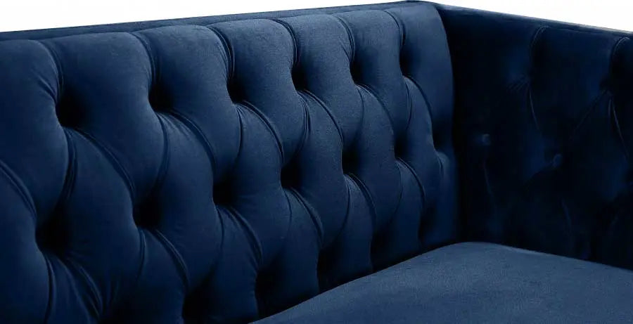 Meridian Furniture - Michelle Velvet Loveseat In Navy - 652Navy-L