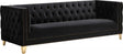 Michelle Velvet Sofa In Black - 652Black-S | Meridian