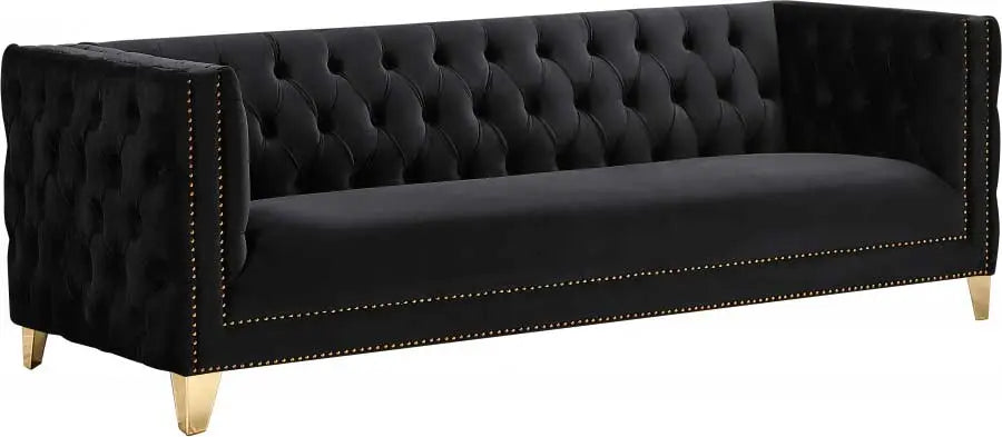 Meridian Furniture - Michelle Velvet Sofa In Black - 652Black-S