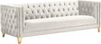 Michelle Velvet Sofa In Cream - 652Cream-S | Meridian