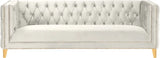 Meridian Furniture - Michelle Velvet Sofa In Cream - 652Cream-S