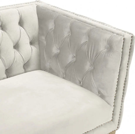 Meridian Furniture - Michelle Velvet Sofa In Cream - 652Cream-S