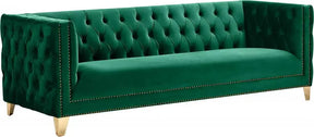 Michelle Velvet Sofa In Green - 652Green-S | Meridian