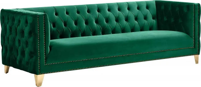 Meridian Furniture - Michelle Velvet Sofa In Green - 652Green-S