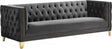 Michelle Velvet Sofa In Grey - 652Grey-S | Meridian