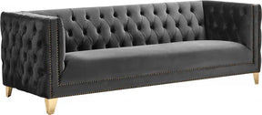 Michelle Velvet Sofa In Grey - 652Grey-S | Meridian