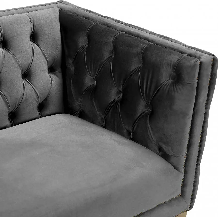 Meridian Furniture - Michelle Velvet Sofa In Grey - 652Grey-S