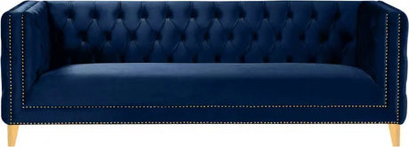 Meridian Furniture - Michelle Velvet Sofa In Navy - 652Navy-S