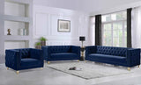 Meridian Furniture - Michelle Velvet Sofa In Navy - 652Navy-S