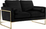 Meridian Furniture - Mila Velvet Loveseat In Black - 678Black-L