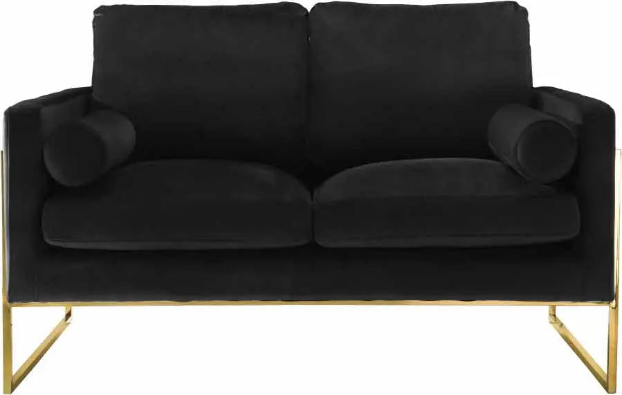 Meridian Furniture - Mila Velvet Loveseat In Black - 678Black-L