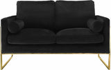 Meridian Furniture - Mila Velvet Loveseat In Black - 678Black-L