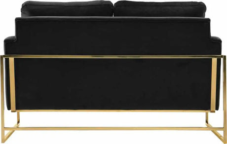 Meridian Furniture - Mila Velvet Loveseat In Black - 678Black-L