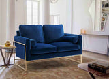 Meridian Furniture - Mila Velvet Loveseat In Navy - 678Navy-L