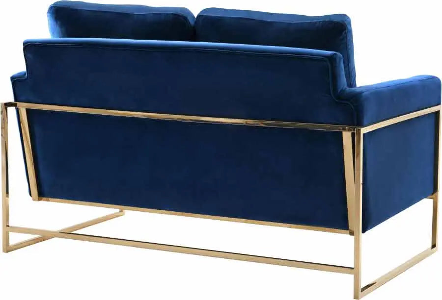 Meridian Furniture - Mila Velvet Loveseat In Navy - 678Navy-L