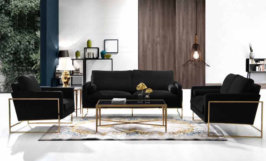 Meridian Furniture - Mila Velvet Sofa In Black - 678Black-S